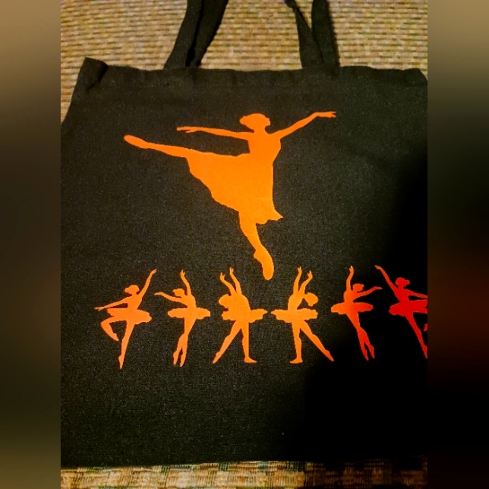 Black and Orange Dance Tote Bag